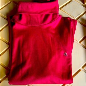 Ralph Lauren Red Turtleneck New Gold RL Large